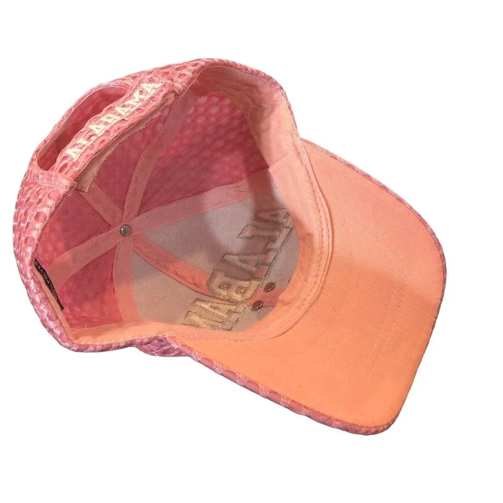 ALABAMA‎ AL Baseball Cap Hat Pink Adjustable Strapback Mesh Structured 6-Panel